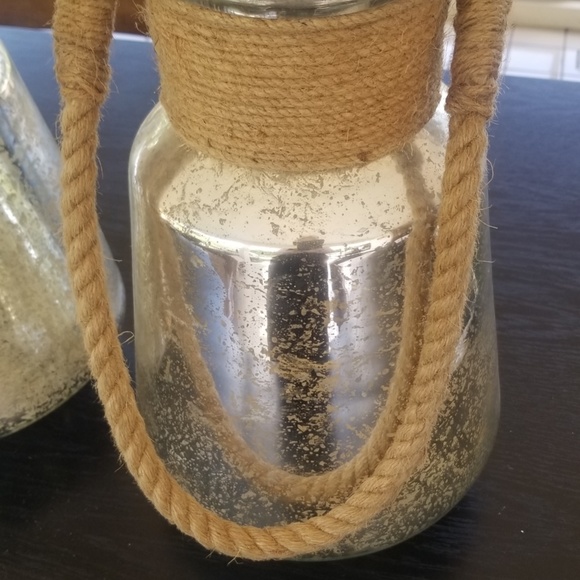 TWO MERCURY GLASS LAMP VASES - Picture 4 of 4